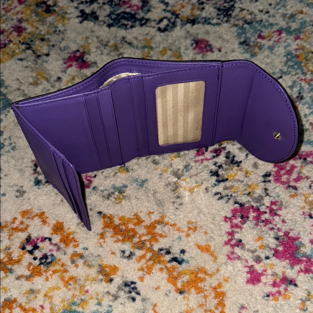 Royce Black and Purple Leather Wallet - Picture 7 of 9